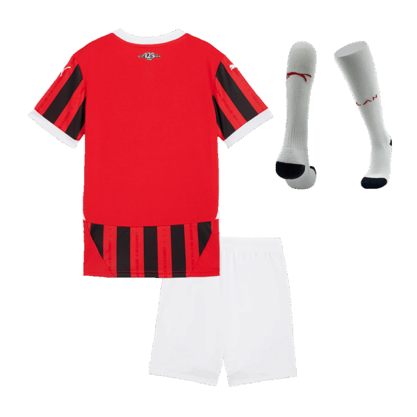 Kid's AC Milan Home  Soccer Jersey Kit(Jersey+Shorts+Socks) 2024/25 Top Soccer Jerseys Store