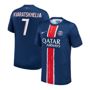 KVARATSKHELIA #7 PSG Home Soccer Jersey 2024/25 Top Soccer Jerseys Store