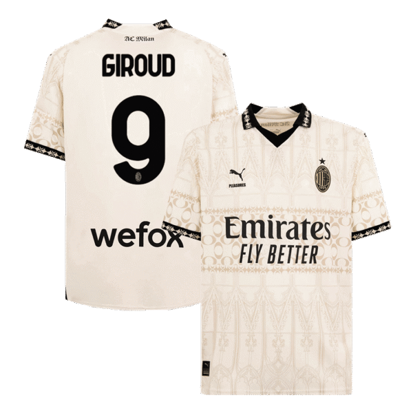 GIROUD #9 AC Milan X Pleasures Fourth Away  Soccer Jersey 2023/24 Top Soccer Jerseys Store