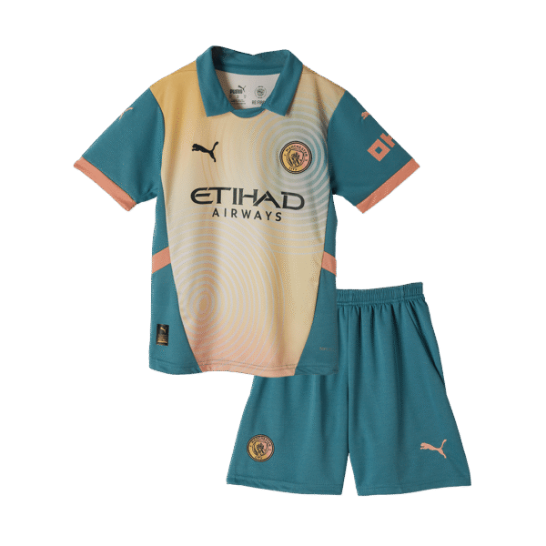 Kid's Manchester City Fourth Away  Soccer Jersey Kit(Jersey+Shorts) 2024/25- Definitely City (UCL) Top Soccer Jerseys Store