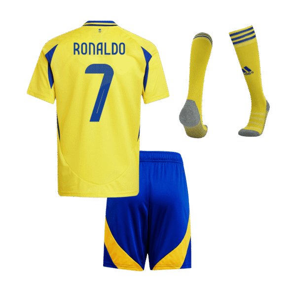 Kid's RONALDO #7 Al Nassr Home  Soccer Jersey Kit(Jersey+Shorts+Socks) 2024/25 - ACL Top Soccer Jerseys Store