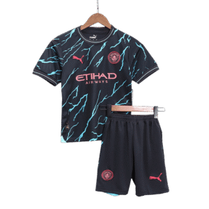 Kid's Manchester City Third Away  Soccer Jersey Kit(Jersey+Shorts) 2023/24 Top Soccer Jerseys Store