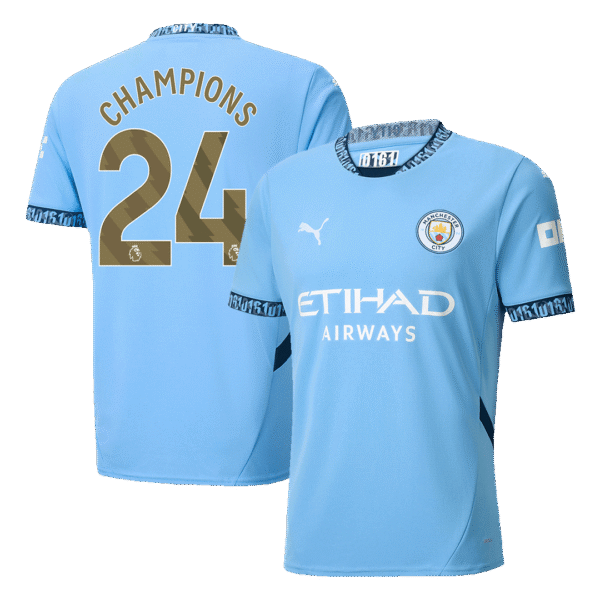 CHAMPIONS #24 Manchester City Home  Soccer Jersey 2024/25 Top Soccer Jerseys Store