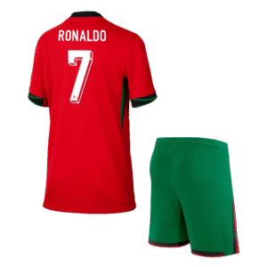 Kid's Portugal RONALDO #7 Home Shirts Kit(Shirt+Shorts) Euro 2024