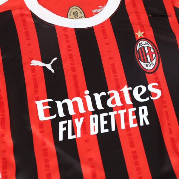 Kid's AC Milan Home  Soccer Jersey Kit(Jersey+Shorts) 2024/25 Top Soccer Jerseys Store