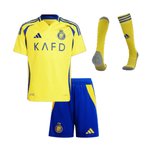 Kid's Al Nassr Home  Soccer Jersey Kit(Jersey+Shorts+Socks) 2024/25 Top Soccer Jerseys Store