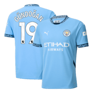 G?NDO?AN #19 Manchester City Home  Soccer Jersey 2024/25 Top Soccer Jerseys Store