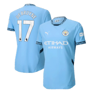 Player Version DE BRUYNE #17 Manchester City Home  Soccer Jersey 2024/25 Top Soccer Jerseys Store
