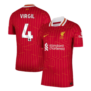 Player Version VIRGIL #4 Liverpool Home  Soccer Jersey 2024/25 Top Soccer Jerseys Store