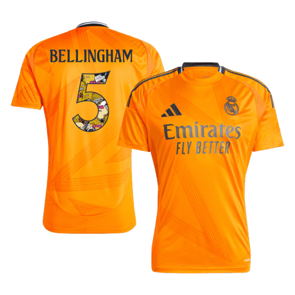 BELLINGHAM #5 Real Madrid Away  Soccer Jersey 2024/25 - Bear Champ Font Top Soccer Jerseys Store