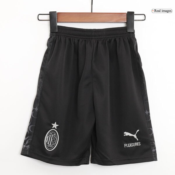 Kid's AC Milan x Pleasures Fourth Away  Soccer Jersey Kit(Jersey+Shorts) 2023/24 Top Soccer Jerseys Store