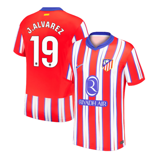 J.ALVAREZ #19 Atletico Madrid Home  Soccer Jersey 2024/25 Top Soccer Jerseys Store