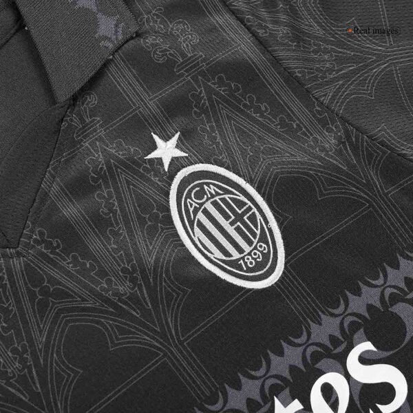 Kid's AC Milan x Pleasures Fourth Away  Soccer Jersey Kit(Jersey+Shorts) 2023/24 Top Soccer Jerseys Store