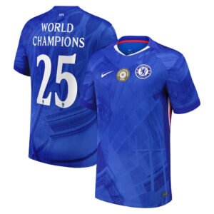 Chelsea Cup Home Shirt2025-26 with World Champions 25 printing