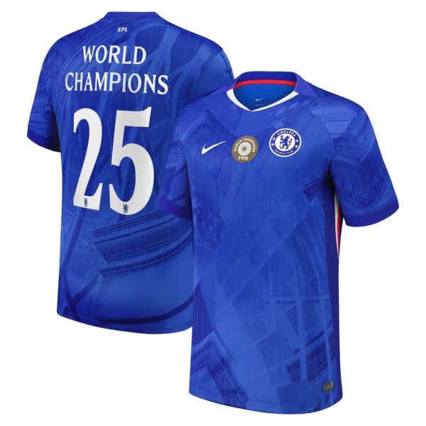 Chelsea Cup Home Shirt2025-26 with World Champions 25 printing