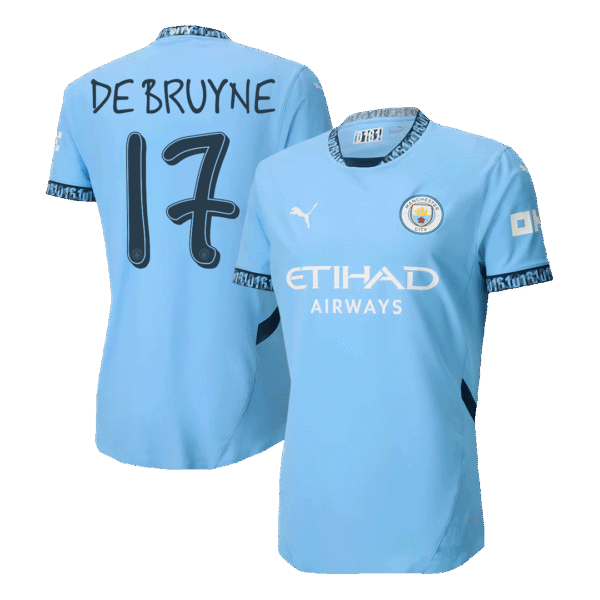 Player Version DE BRUYNE #17 Manchester City Home  Soccer Jersey 2024/25 - UCL Top Soccer Jerseys Store