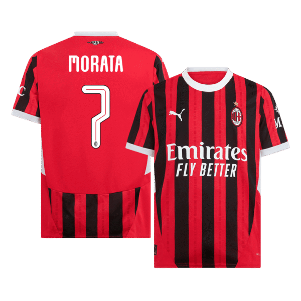 MORATA #7 AC Milan Home  Soccer Jersey 2024/25 - UCL Top Soccer Jerseys Store
