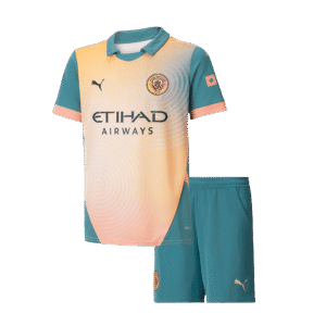 Kid's Manchester City Fourth Away  Soccer Jersey Kit(Jersey+Shorts) 2024/25- Definitely City (UCL) Top Soccer Jerseys Store