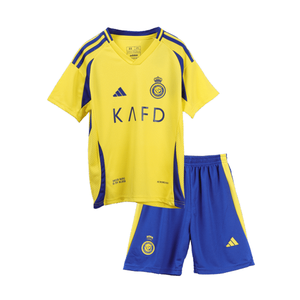 Kid's Al Nassr Home  Soccer Jersey Kit(Jersey+Shorts+Socks) 2024/25 Top Soccer Jerseys Store