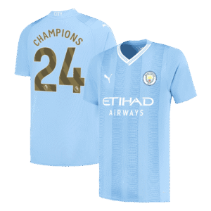 CHAMPIONS #24 Manchester City Home  Soccer Jersey 2023/24 Top Soccer Jerseys Store