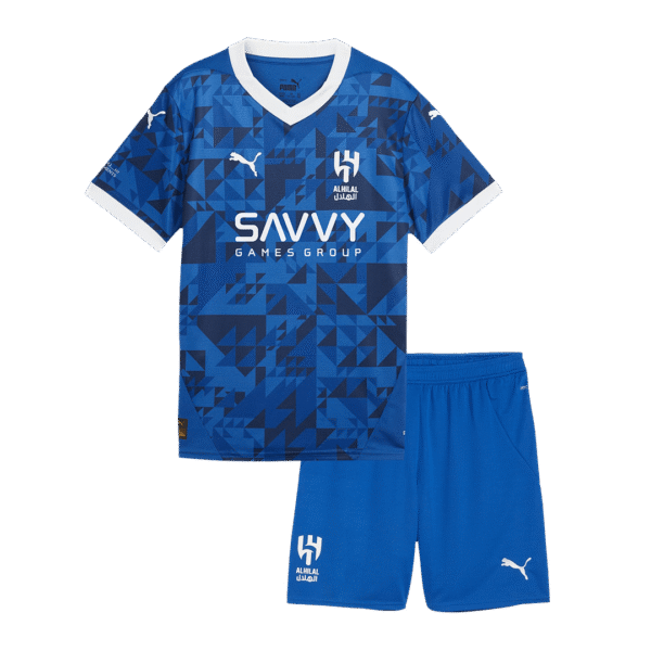 Kid's Al Hilal SFC Home  Soccer Jersey Kit(Jersey+Shorts) 2024/25 Top Soccer Jerseys Store