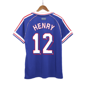 Retro HENRY #12 1998 France Home  Soccer Jersey Top Soccer Jerseys Store