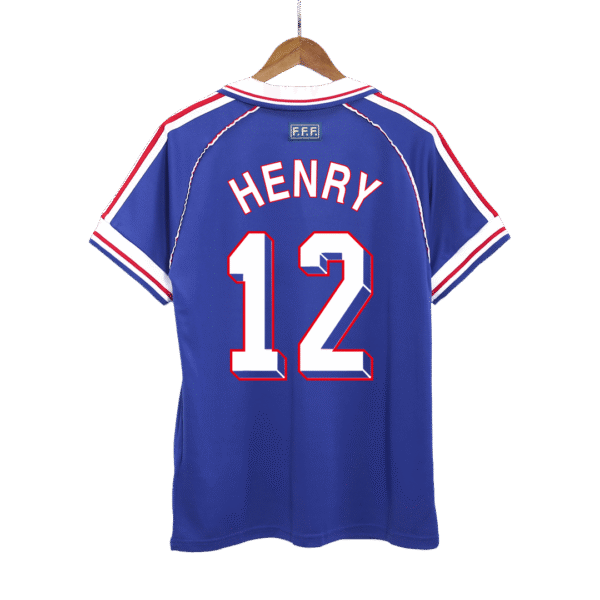 Retro HENRY #12 1998 France Home  Soccer Jersey Top Soccer Jerseys Store