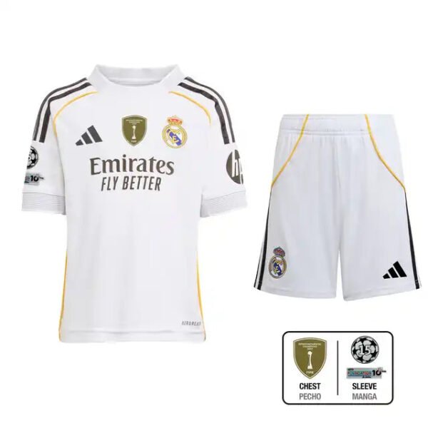 Kid's Real Madrid Home Shirt Kit(Shirt+Shorts) 2025/26 - Image 6
