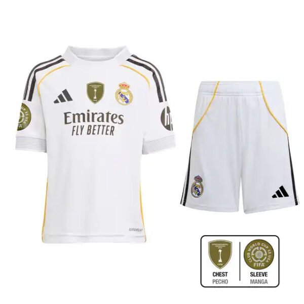 Kid's Real Madrid Home Shirt Kit(Shirt+Shorts+Socks) 2025/26 - Image 8