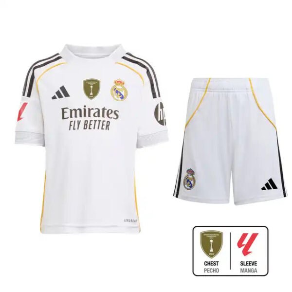 Kid's Real Madrid Home Shirt Kit(Shirt+Shorts+Socks) 2025/26 - Image 9